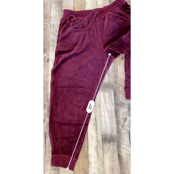 Fashion Nova Burgundy Drawstring Lounging Casual Velour Jogger Pant‎ sz 1X - Picture 8 of 9